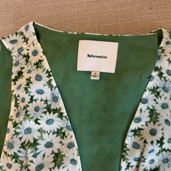 Reformation Mint Green Floral Midi Dress - Picture 7 of 13